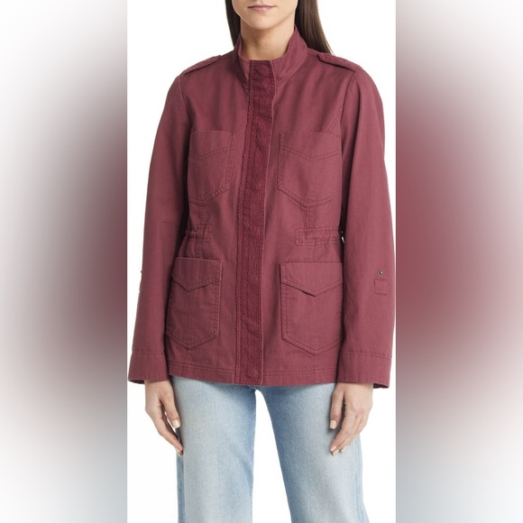 NWT Wit & Wisdom Lace Trim Utility Jacket in Rum Raisin - Picture 5 of 7